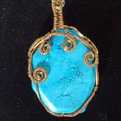 Turqouise Blue Magnesite Pendant (dyed)