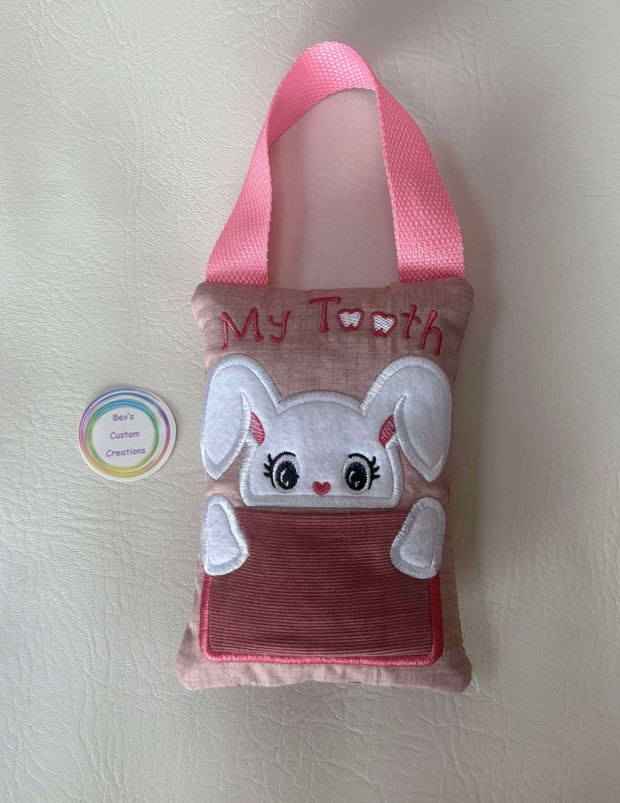  Tooth fairy Pillow, Embroidered Bunny