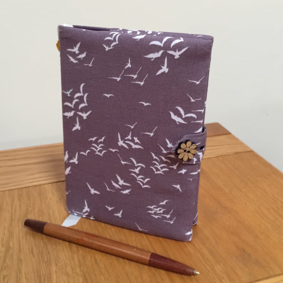 Fabric Covered Notebook- Birds In Flight
