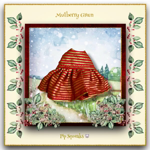 Pip Squeaks Red and Gold Christmas Dress 