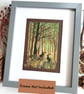 Hares in an Autumn Forest Landscape, small original drawing, wall art - Image 8