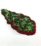 Leaf Brooch Beaded Embroidered Handmade Autumn Pin Statement Jewellery - Image 4