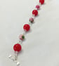 Red Coral & Pink Rain Flower Jasper Bracelet - Image 5