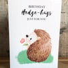 Hedgehog birthday card blank inside 