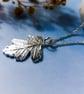 Hawthorn Leaf Pendant - Recycled Silver Real Leaf Necklace - Image 4