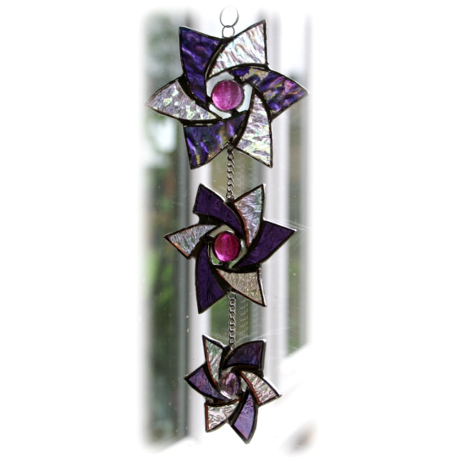 Star Chain Stained Glass Suncatcher Handmade Tr... Folksy