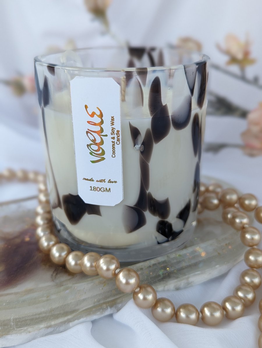 Beautiful "Vogue" Coconut and Soy Wax Crystal Candle