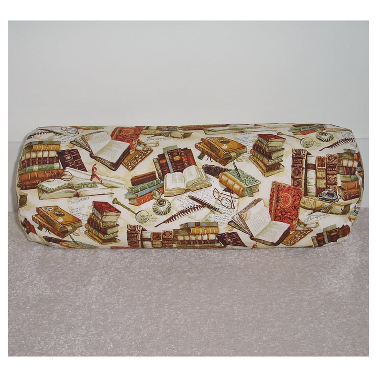 Books Bolster Cushion Cover 16"x6" Neck Roll 6x16 Library Study Pillow Case