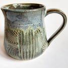 Blue Textured Mug - Hand Thrown Stoneware Ceramic Mug 