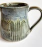 Blue Textured Mug - Hand Thrown Stoneware Ceramic Mug 