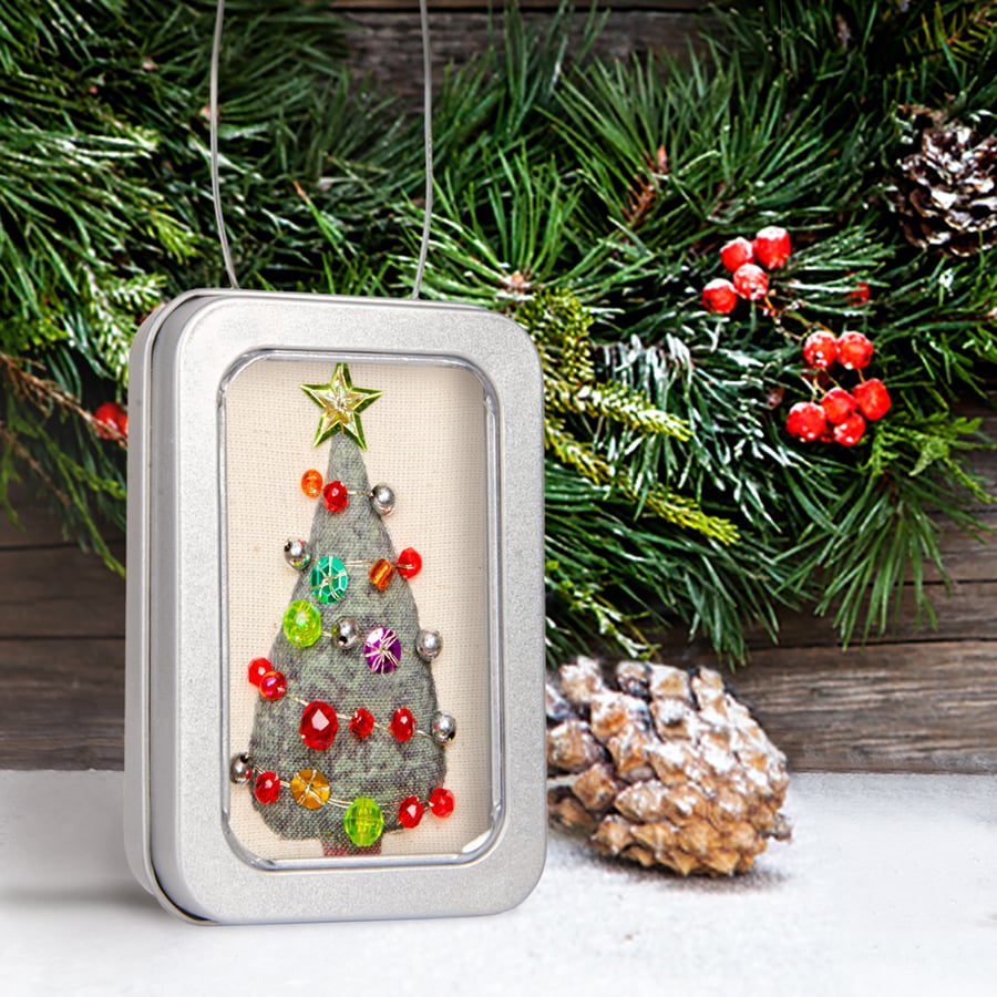 Christmas tree in a little tin, Christmas decoration