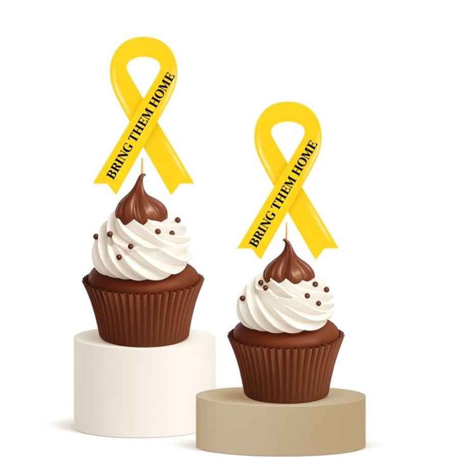 Bring Them Home Yellow Ribbon Cupcake Toppers 15pk Support Awareness Decor