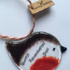 Handmade Fused Glass "Always Remembered Dad" Robin Christmas Decoration