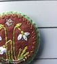 Hand Embroidered Snowdrop Brooch  - Image 2