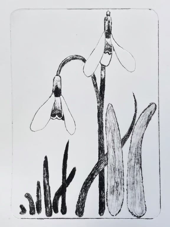 Snowdrop Original Print, A5 size