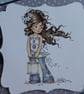 Happy Birthday Card - Girl With Lantern - Image 2