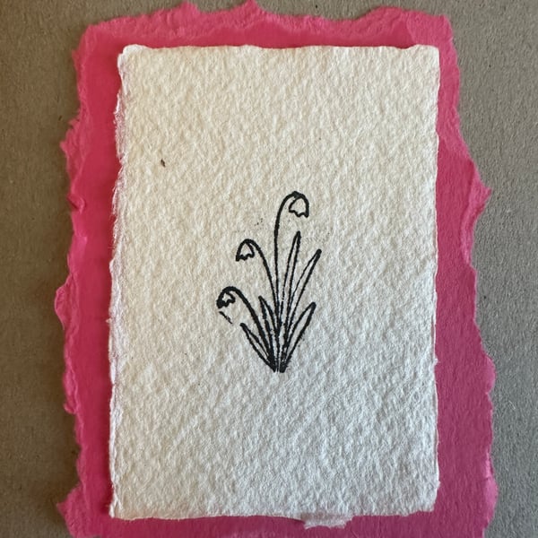 Hand printed Mother’s Day card with floral motif 