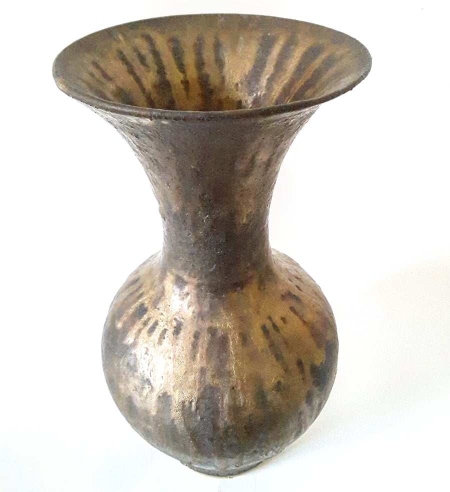 Ceramic Vase in Gold Bronze Glaze