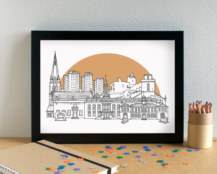 Kirkcaldy Skyline Art Print
