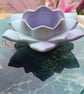 Eco Resin Lotus Candle Holder  A handcrafted lotus-shaped candle holder 