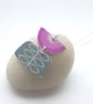 Pink retro flower pendant - Image 1