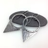 Oxidised silver tribal blade earrings