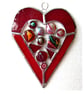 Heart Suncatcher Stained Glass Red Abstract 022 - Image 3
