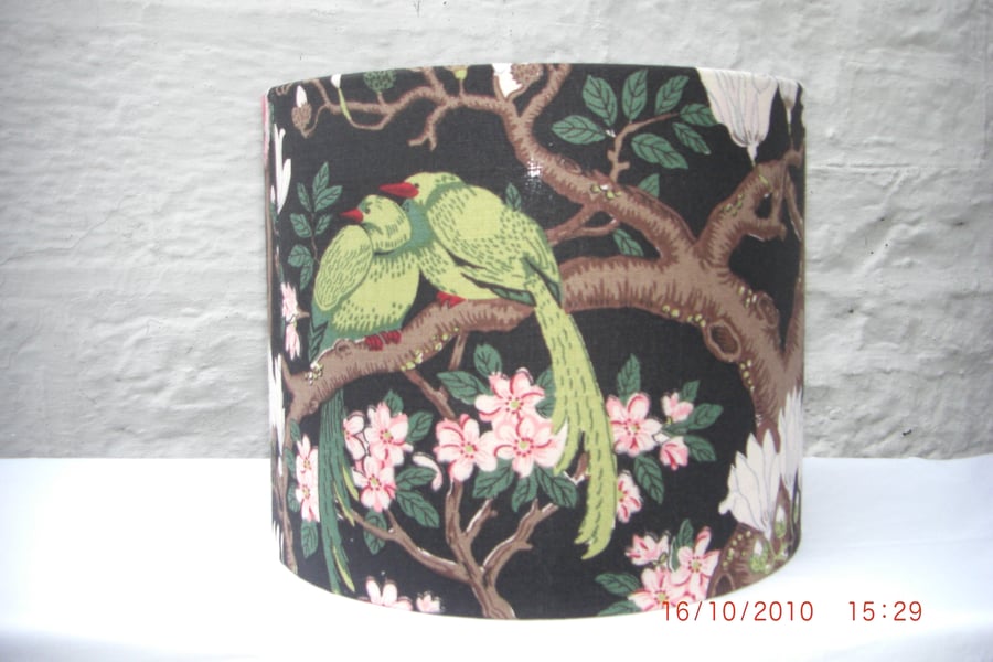 'Rockbird' stunning fabric covered drum lampshade