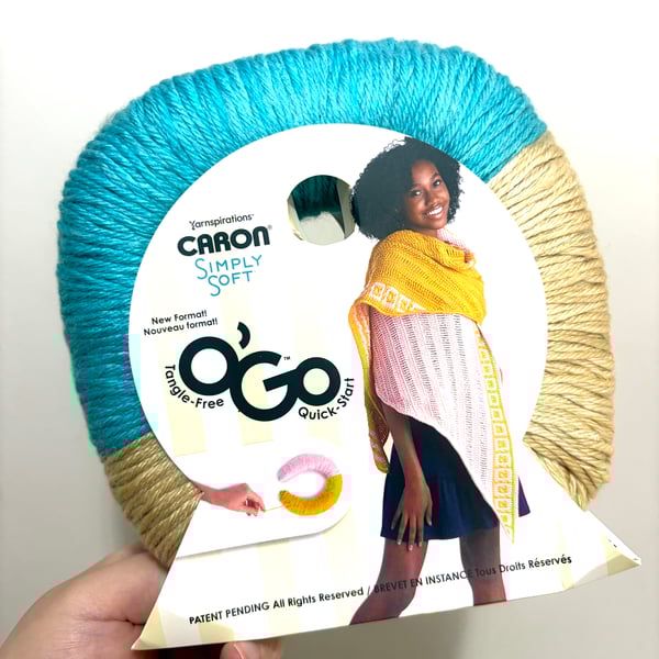 1 Pack x 141g CARON Simply Soft O'GO 100% Acrylic : Blue Mint - Sand