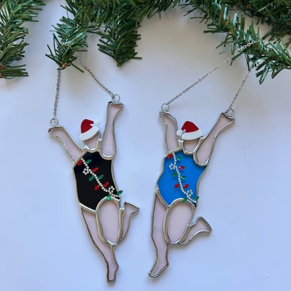 Adorable Christmas Jumping Swimmer 