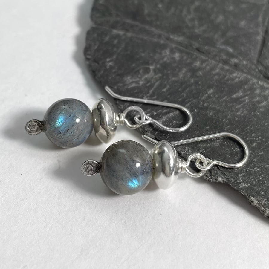Labradorite and sterling silver earrings