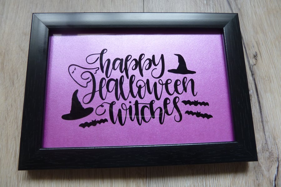 Happy Halloween witches frame