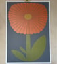 Mid Century Daisy Print A3