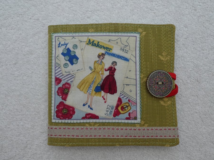 Sewing Needle Case with Dressmaking Pattern Applique Panel