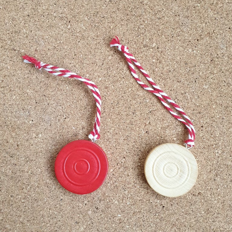 Backgammon Piece Ornament Pairs - Upcycled from Toys