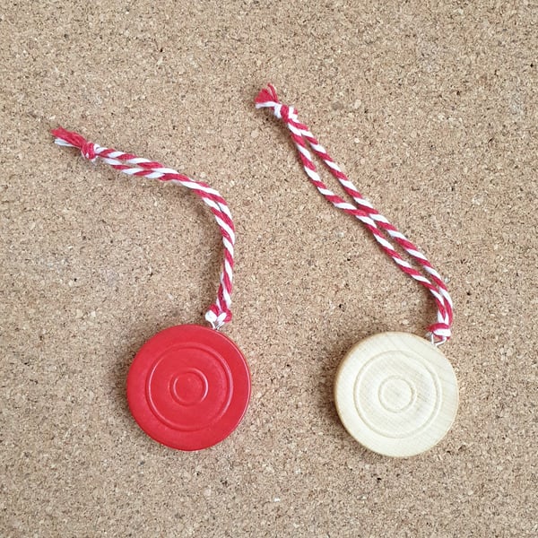 Backgammon Piece Ornament Pairs - Upcycled from Toys