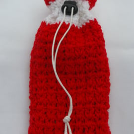 Bag Red Crochet Christmas Gift Bag