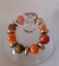 Orange polymer clay bracelet - Image 2