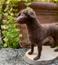 Dog model, brown needle felted dog, Chocolate Labrador - Image 8