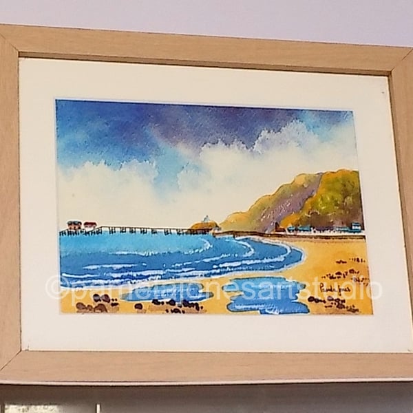 Mumbles, Swansea Bay, S Wales, Original Watercolour in 10 x 8 '' Frame