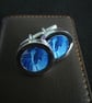 Blue Stallion cufflinks free shipping, gift wrapped, vibrant mage, Ref 1234 - Image 4