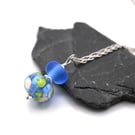 blue glass pendant necklace
