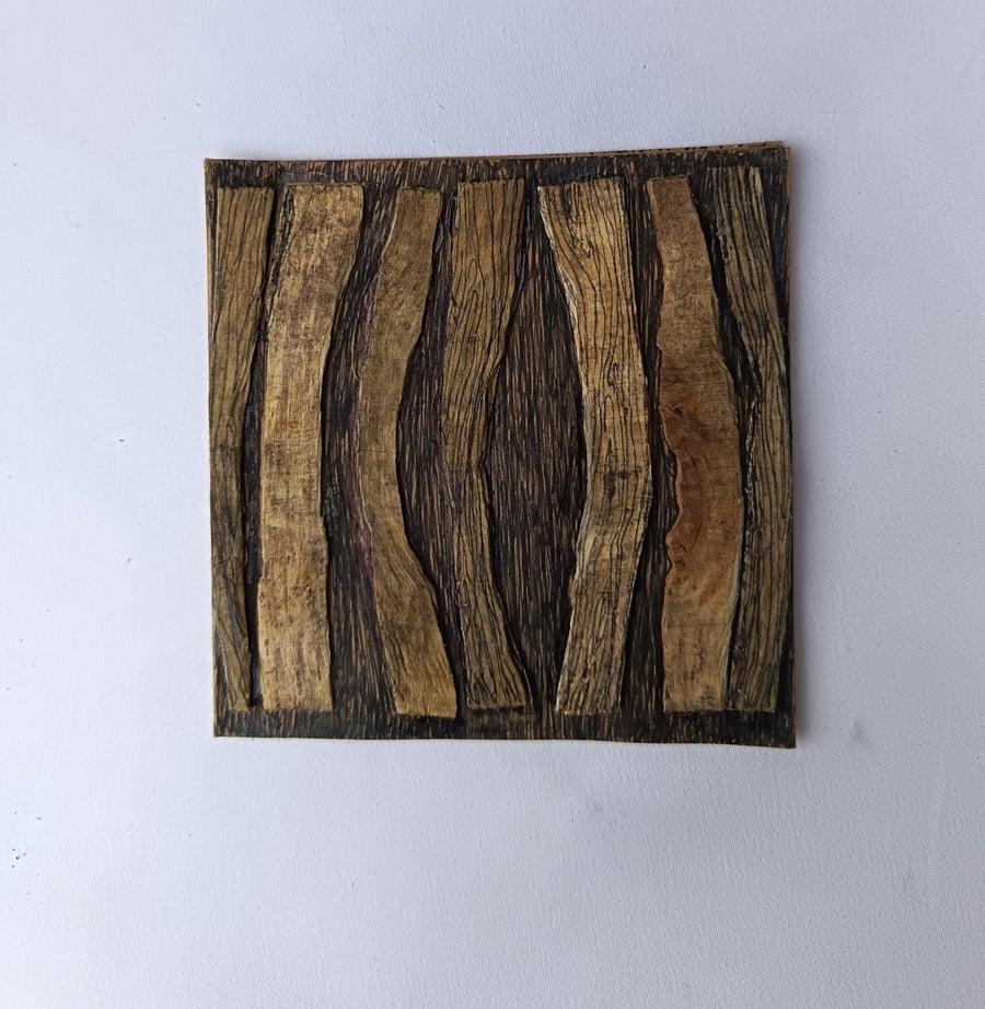 Trees in wood on card