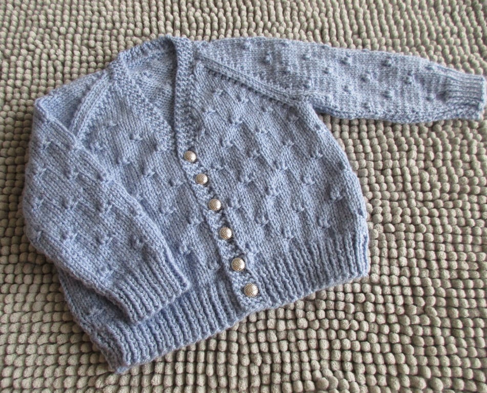 18" Boys Knots Patterned Cardigan