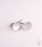 Fused Glass Stud Earrings - Frosted Clear - Image 3
