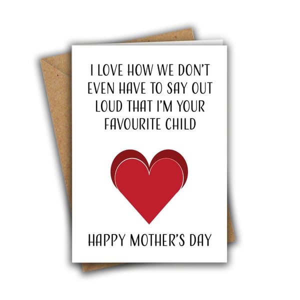 I Love How We Don't Have to Say Out Loud Funny Mother's Day Recycled Card