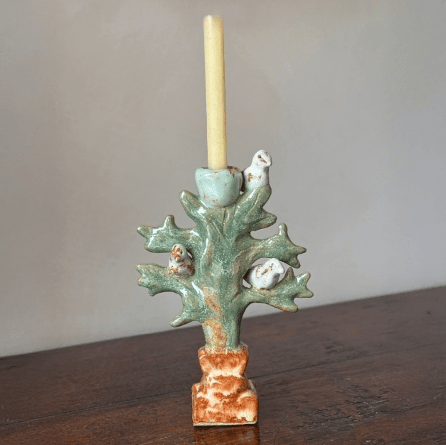 Ceramic handmade candleholder, candlestick holder 