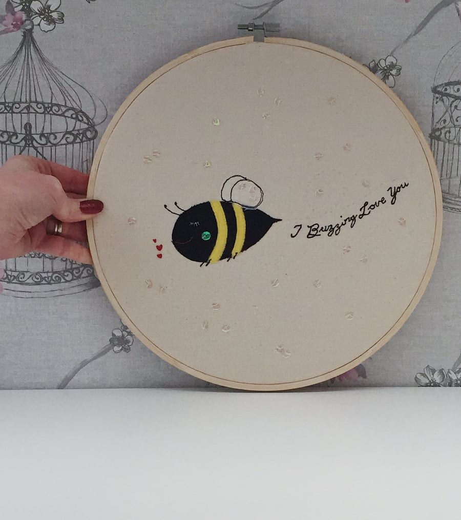 Embroidered Bee Hoop 