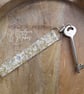 Green Floral Fabric Wristlet, Keyring Wrist Strap, phone strap