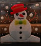 Handmade Fused Glass 'SnowMan' T Light Holder - Image 2